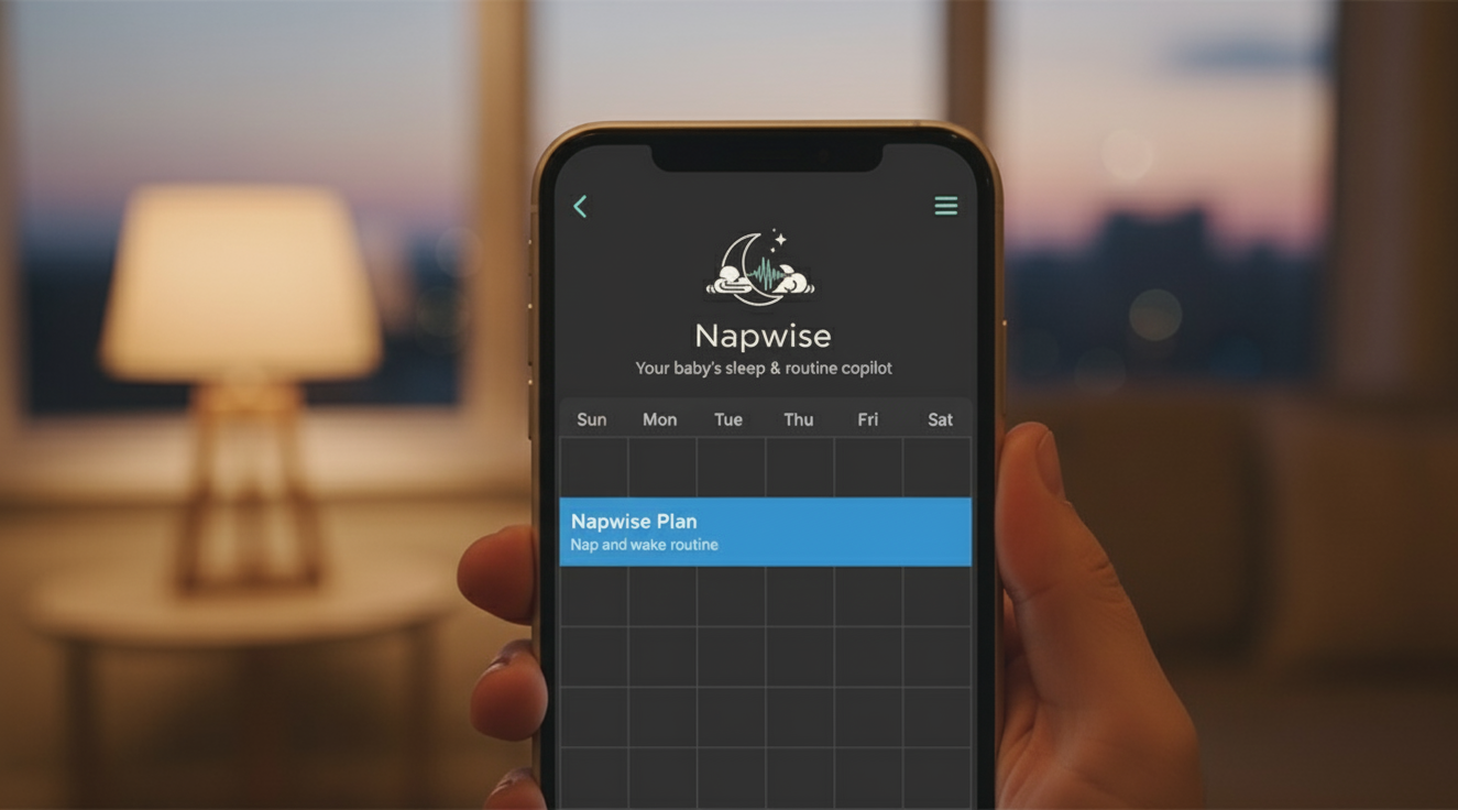 Napwise App Interface showing parent and sleeping baby